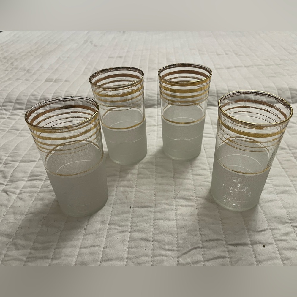 1940's Art Deco Gold Striped Glasses